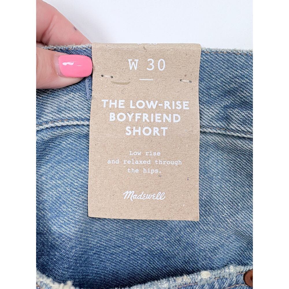 Madewell The Low-Rise Boyfriend Denim Shorts NWT 30 Frayed Coastal Minimalist - Picture 6 of 14
